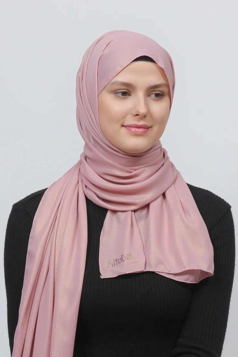 التوبة Glitter Evening Dress Chiffon Shawl-Dark Pink
