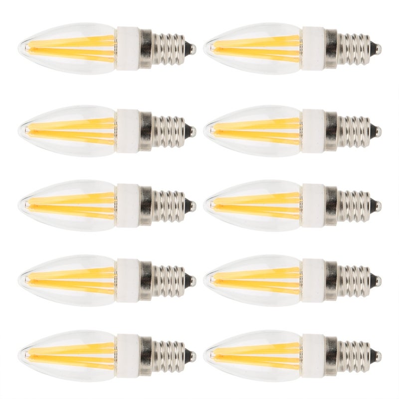 Dimmable E12 Bulb 3W Warm White - 50,000 Hour Lifespan Flicker-Free Eye Protection Long Filament Bulb for Home Chandelier Ceiling Lamp Lighting - Image 3