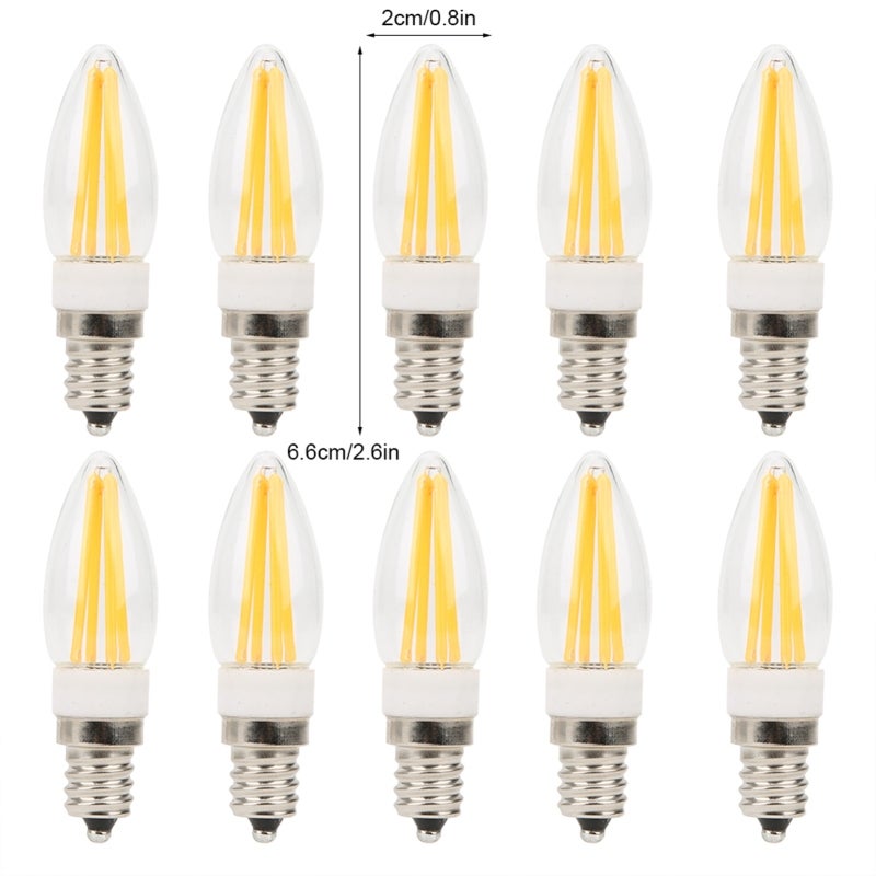 Dimmable E12 Bulb 3W Warm White - 50,000 Hour Lifespan Flicker-Free Eye Protection Long Filament Bulb for Home Chandelier Ceiling Lamp Lighting - Image 5
