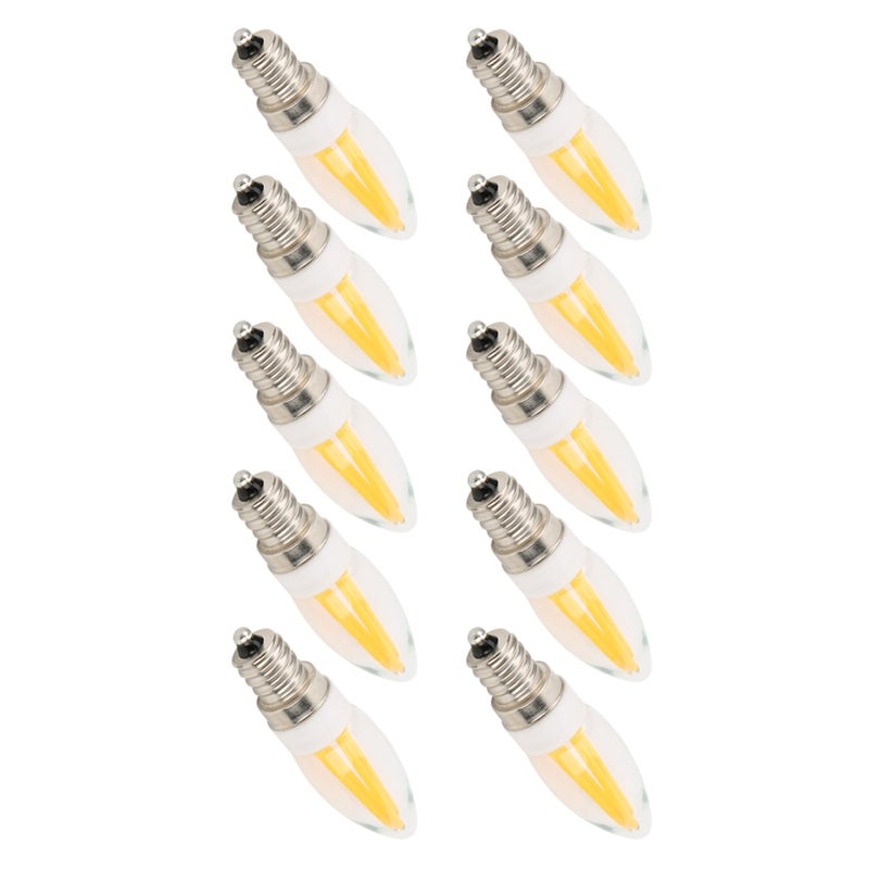 Dimmable E12 Bulb 3W Warm White - 50,000 Hour Lifespan Flicker-Free Eye Protection Long Filament Bulb for Home Chandelier Ceiling Lamp Lighting - Image 4