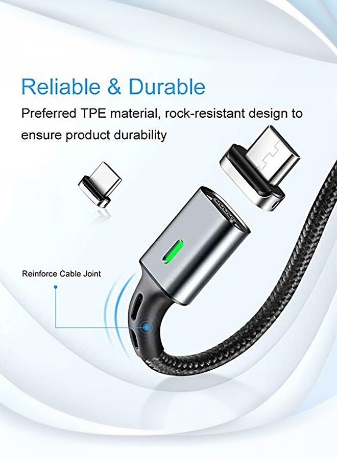 Tersely Magnetic Charger Cable, 2in1 QC3.0 Quick Charge 1M USB Cable Micro USB Type C Charging for iPhone 17/16/15 Pro/Max/Plus,Samsung Galaxy Fold/Flip 6/5/4/3,S25/S24/S23, Google Pixel 10/9/8/7 - Image 3