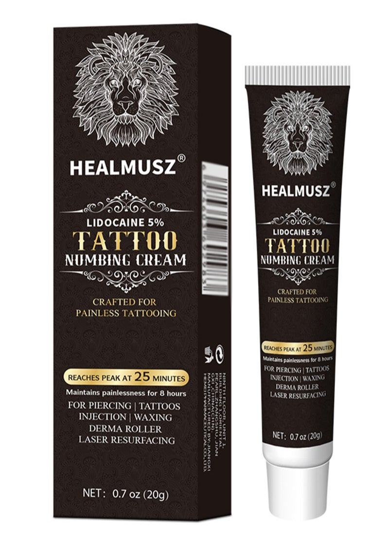 HEALMUSZ - Tattoo Numbing Cream Maximum Strength(20g),Painless Tattoo Numbing Cream,8 Hours Maximum Strength,Best Tattoo Numbing Cream,Premium Numbing Cream for Painless Tattoos,Long-Lasting Tattoo Numbing Spray for Waxing - Image 1