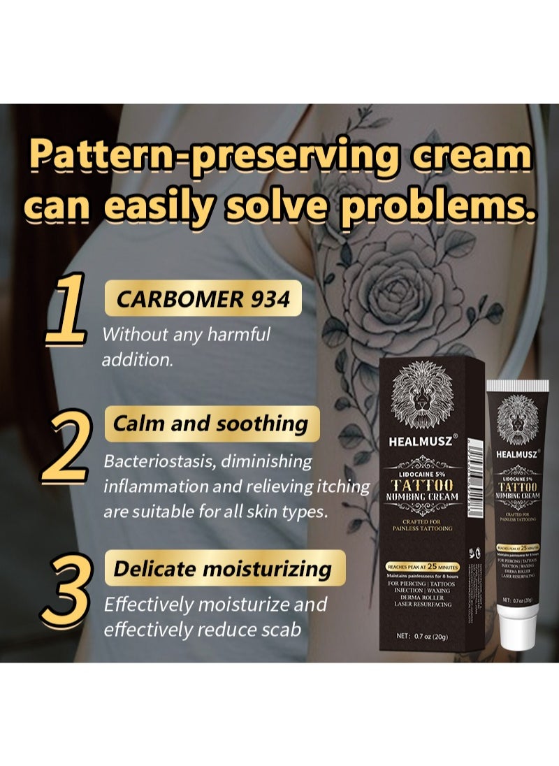 HEALMUSZ - Tattoo Numbing Cream Maximum Strength(20g),Painless Tattoo Numbing Cream,8 Hours Maximum Strength,Best Tattoo Numbing Cream,Premium Numbing Cream for Painless Tattoos,Long-Lasting Tattoo Numbing Spray for Waxing - Image 1