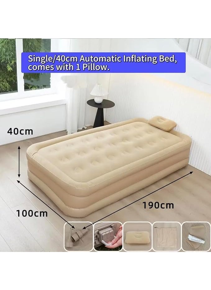 Alinos Single Air Bed Inflatable Bed with Builtin Electric Pump 3 Mins Quick SelfInflationDeflation Guest Air Mattress Blow Up Bed for Home Portable Camping Travel 190x100x40cm 250kg MAX  - Image 3