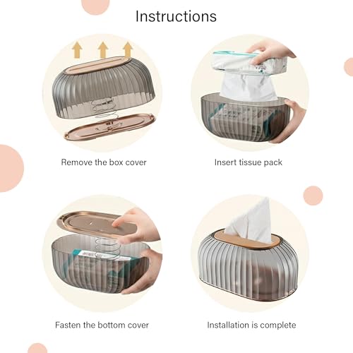 oddpod™ Streak Tissue Box Holder with Automatic Spring/Desktop Facial Paper Towel Dispenser for Office, Home, Restaurants, cafes, Hotels & Hospitals - Umber Brown - Image 5