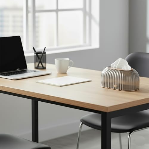 oddpod™ Streak Tissue Box Holder with Automatic Spring/Desktop Facial Paper Towel Dispenser for Office, Home, Restaurants, cafes, Hotels & Hospitals - Umber Brown - Image 2