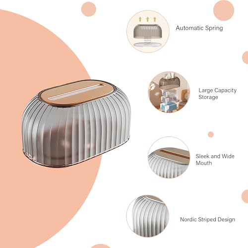 oddpod™ Streak Tissue Box Holder with Automatic Spring/Desktop Facial Paper Towel Dispenser for Office, Home, Restaurants, cafes, Hotels & Hospitals - Umber Brown - Image 4