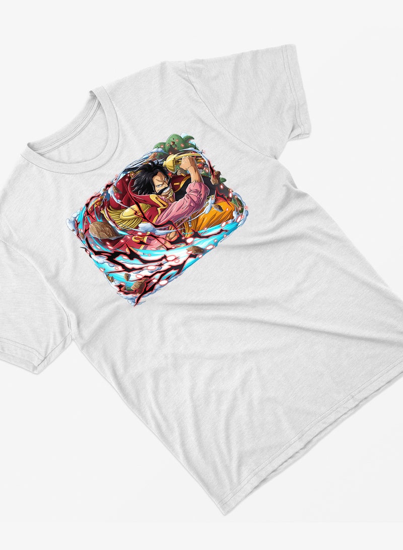 Fashion World Cotton T-shirt Printed with High-quality Anime One piece Gold D. Roger - Image 2
