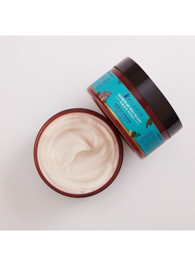 PILGRIM Korean Argan Oil Hair Mask For Dry & Frizzy Hair With White Lotus And Camellia ; Hair Mask For Smoothening Hair Deep Conditioning And Hair Fall Control ; For Men & Women ; 200Ml  - Image 3