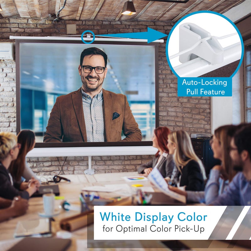 Pyle Portable Projector Screen Tripod Stand - Mobile Projection Screen, Lightweight Carry & Durable Easy Pull Assemble System for Schools Meeting Conference Indoor Outdoor Use, 50 Inch - Image 3