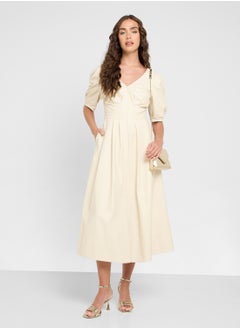 Ted Baker V-Neck Balloon Sleeve Dress  - Image 4