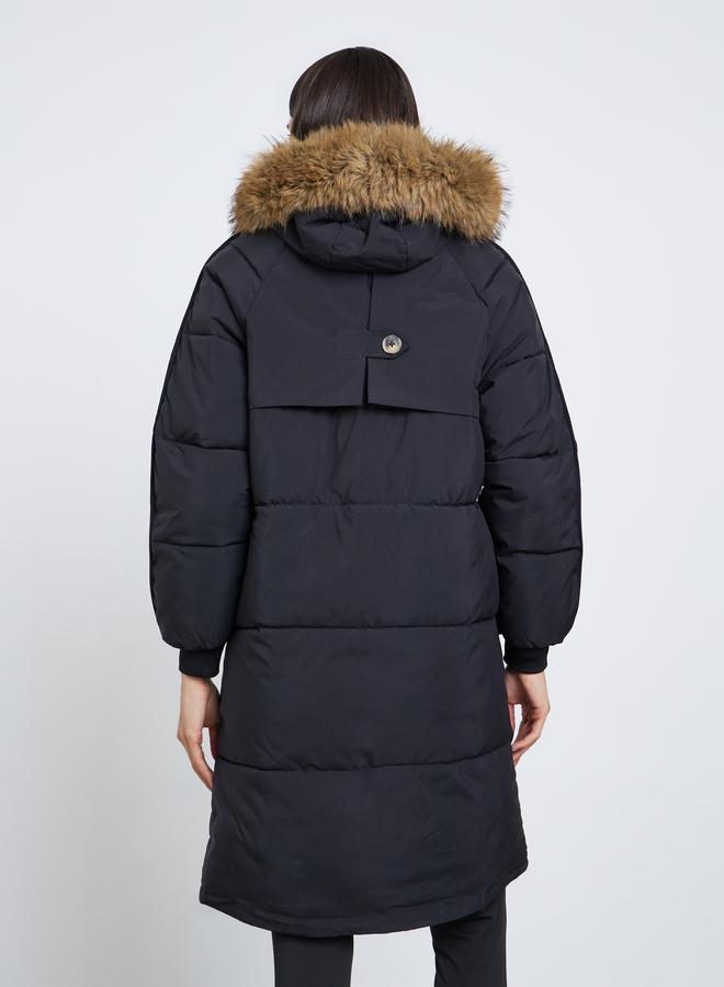 ستايلي معطف باركا مبطن بقصة واسعة وياقة هودي - Image 5