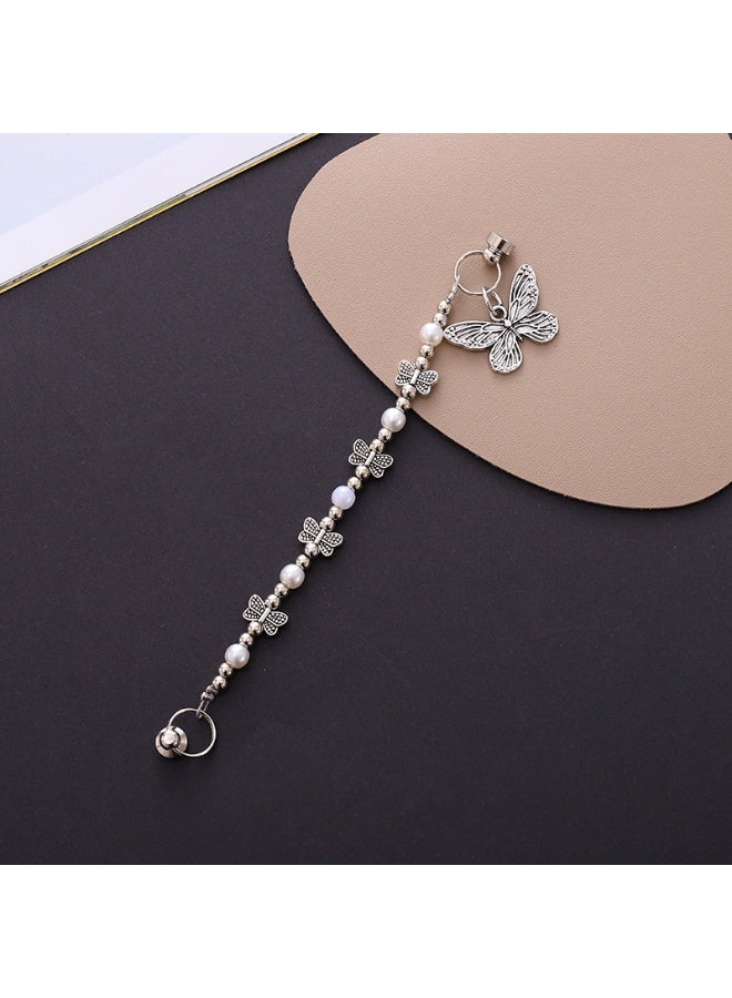 NIBEMINENT Phone Charm/ Chain Strap for Women Girls, Metal Smiley Cell Phone Case Lanyard Wrist Strap