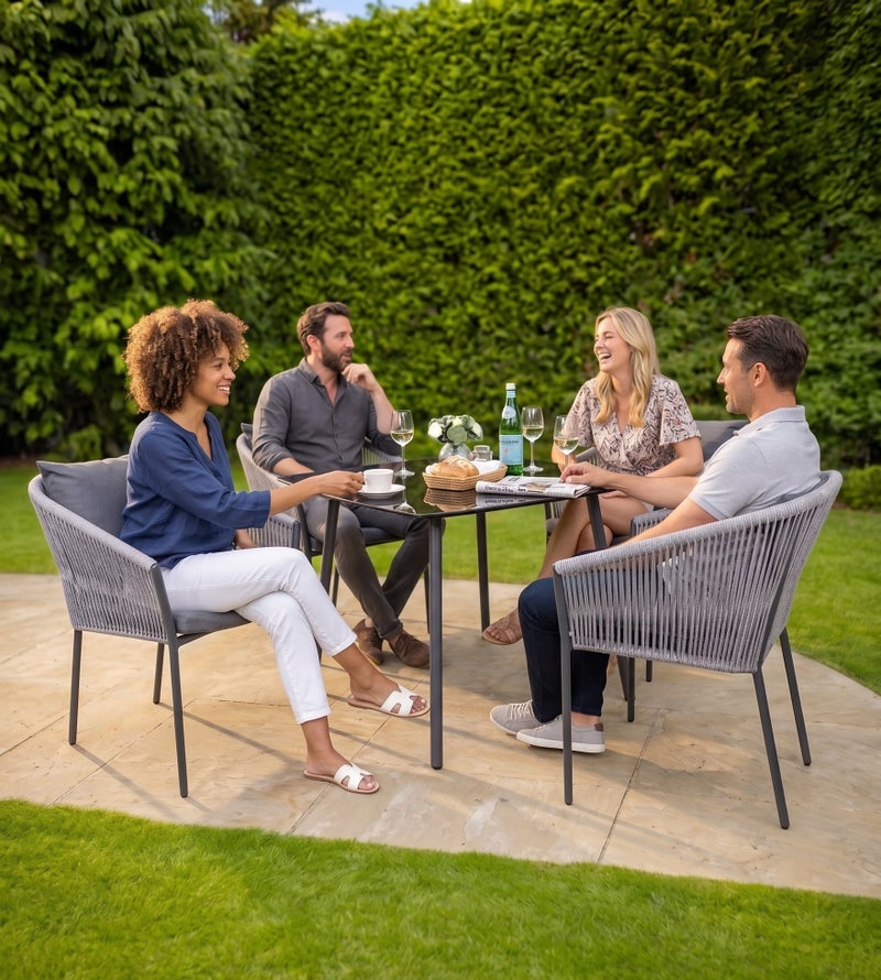 5-piece gray iron and electrostatic paint outdoor furniture set - Image 2