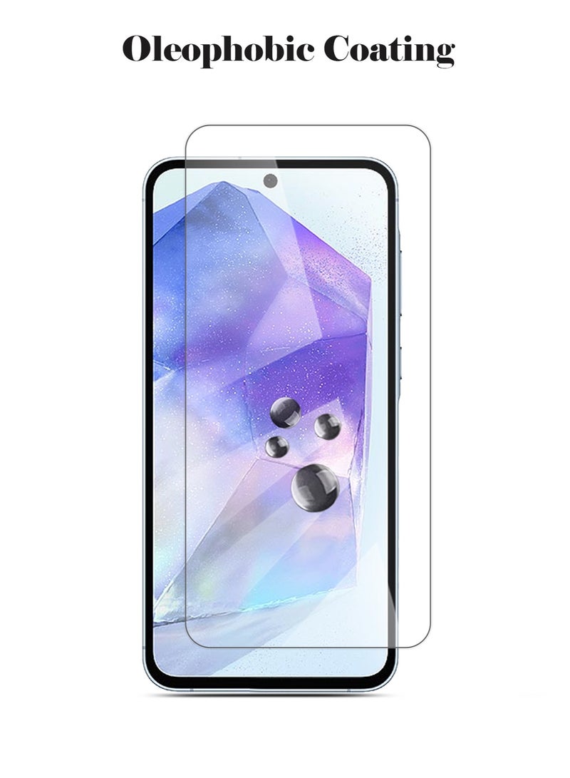 Techie حافظة لهاتف سامسونج جالاكسي A55 وواقي شاشة كومبو 2 في 1 - حافظة شفافة من مادة TPU مع واقي شاشة من الزجاج المقوى عالي الدقة - Image 2