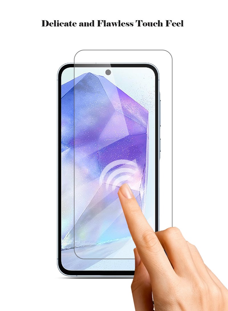 Techie حافظة لهاتف سامسونج جالاكسي A55 وواقي شاشة كومبو 2 في 1 - حافظة شفافة من مادة TPU مع واقي شاشة من الزجاج المقوى عالي الدقة - Image 4