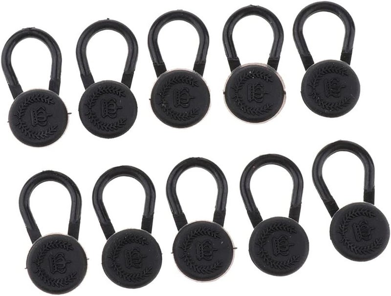 klarako Metal Elastic Buttons Extenders for Shirt Dress Trouser Coat  Pack of 10  Neck Collar Extenders & Waistband Extension  Black, 10mm - Image 2