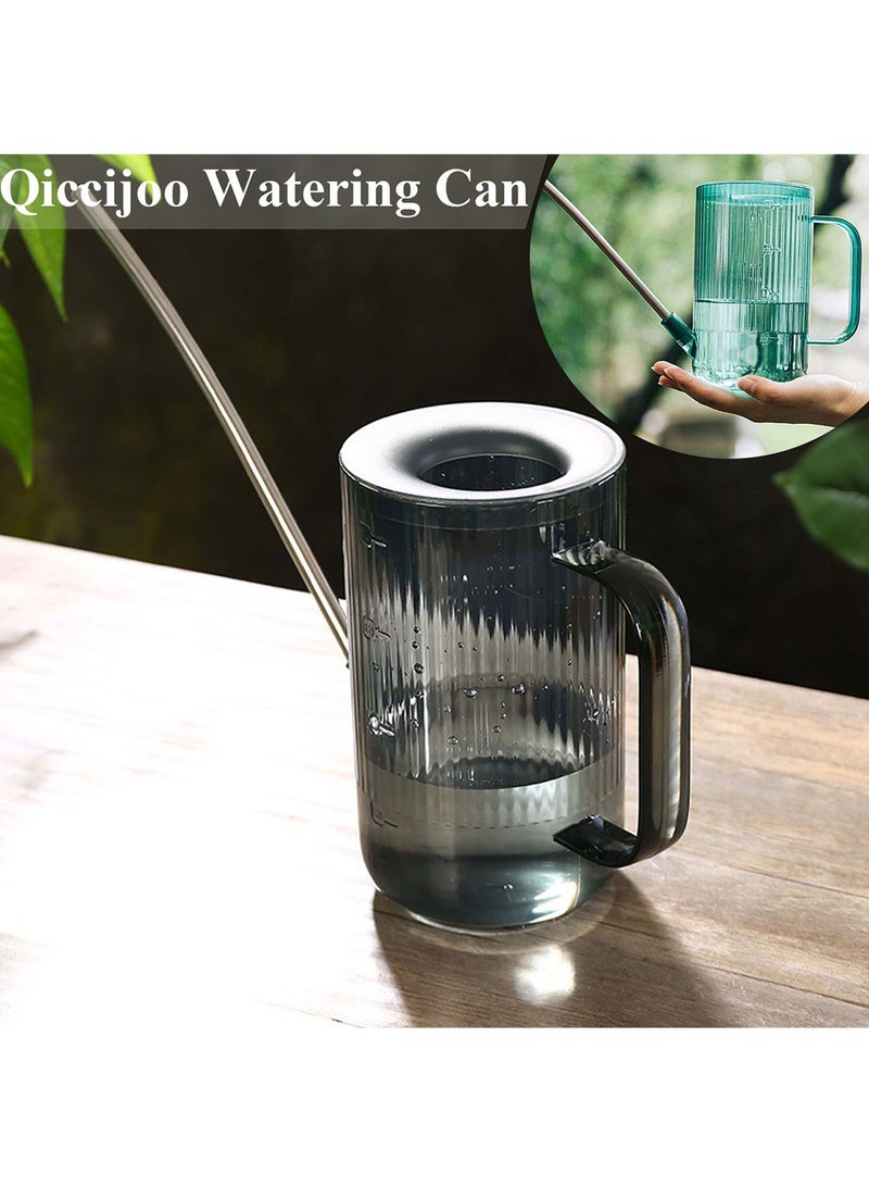 Qiccijoo Watering Can for Indoor/Outdoor Plants 1L/34oz With Stainless Steel Long Spout, Bonus 500ml/17oz Spray Bottle for Watering Plants, Flowers, Succulents and Bonsai (Grey) - Image 4