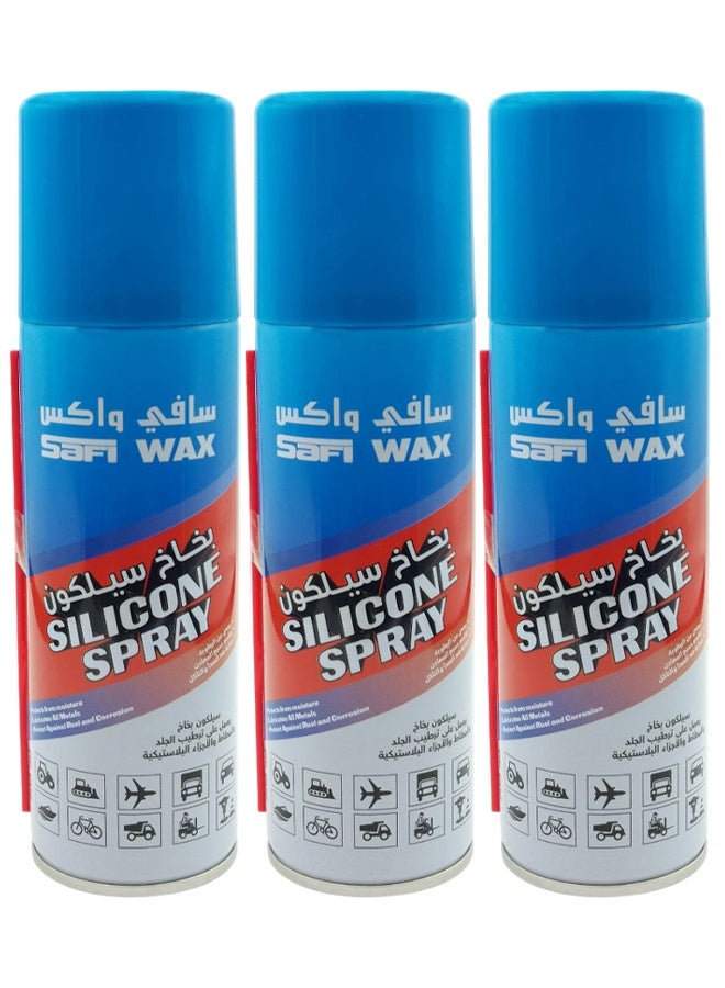 Safi WAX 3 pcs Safi Wax Silicone Spray Moisturizes, Protects And Restores Elasticity for Rubber, Leather And Plastic Parts 200ml SFW-105 - Image 1