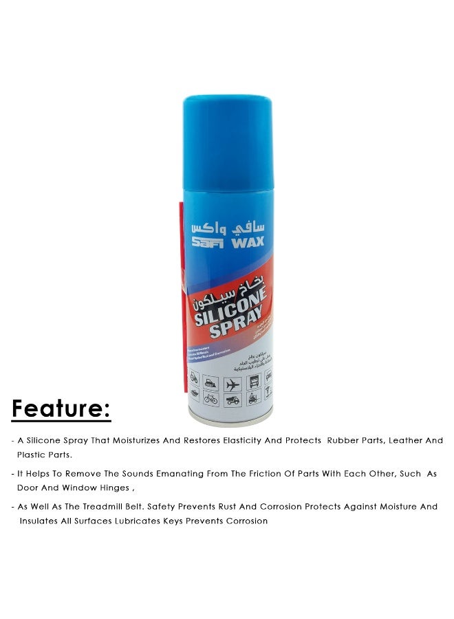 Safi WAX 3 pcs Safi Wax Silicone Spray Moisturizes, Protects And Restores Elasticity for Rubber, Leather And Plastic Parts 200ml SFW-105 - Image 3