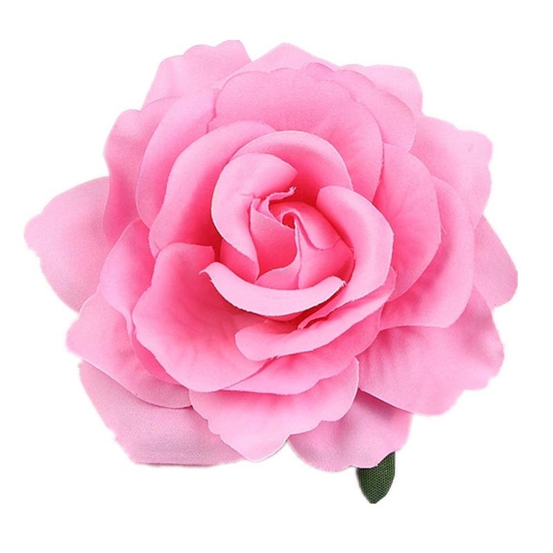 Lovefairy Beautiful Rose Flower Hair Clip Pin up Flower Brooch For Party Travel Festivals Pink Pack of 1
