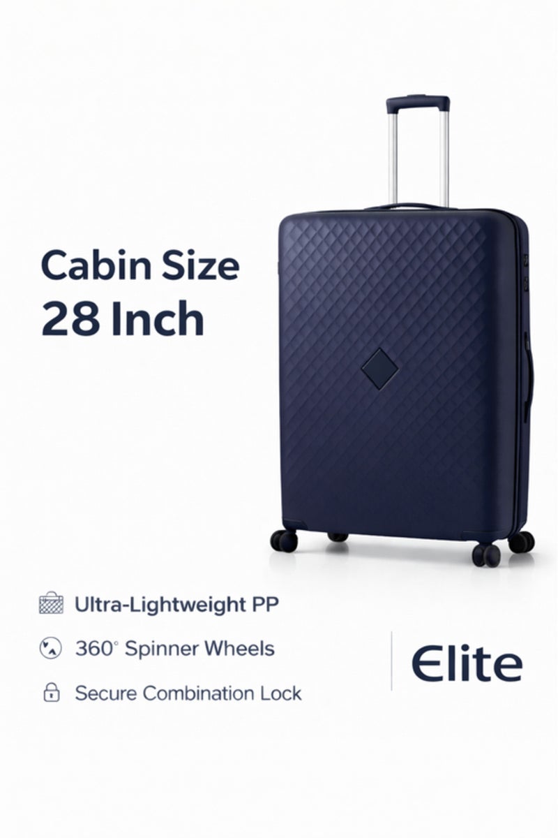 ELITE- Premium Hard-Shell Luggage 28 inch – Lightweight Spinner Suitcase – Dark Blue - Image 1