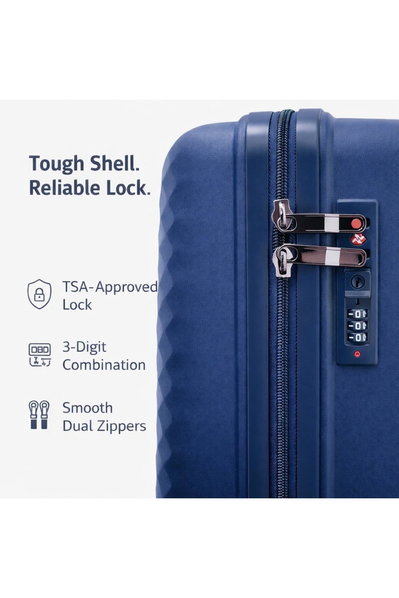 ELITE- Premium Hard-Shell Luggage 28 inch – Lightweight Spinner Suitcase – Dark Blue - Image 3