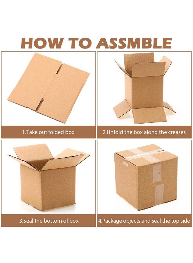 تاوباري 50 عبوة من صناديق بريد من الورق المقوى، صناديق شحن، 3 طبقات، صناديق تغليف صغيرة مموجة كبيرة الحجم لبريد شحن الأعمال الصغيرة (بني 4 × 4 × 4 بوصة) - Image 4