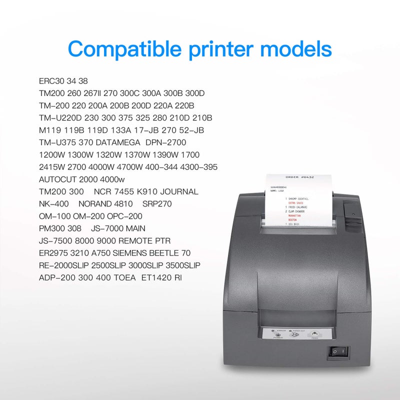 LxTek 30 Pack Compatible ERC30 Ribbon Replacement for ERC-30, ERC 30 34 38 B/R Used with Epson ERC30 ERC34 ERC38 NK506 Printer (Black and Red) Tray - Image 2