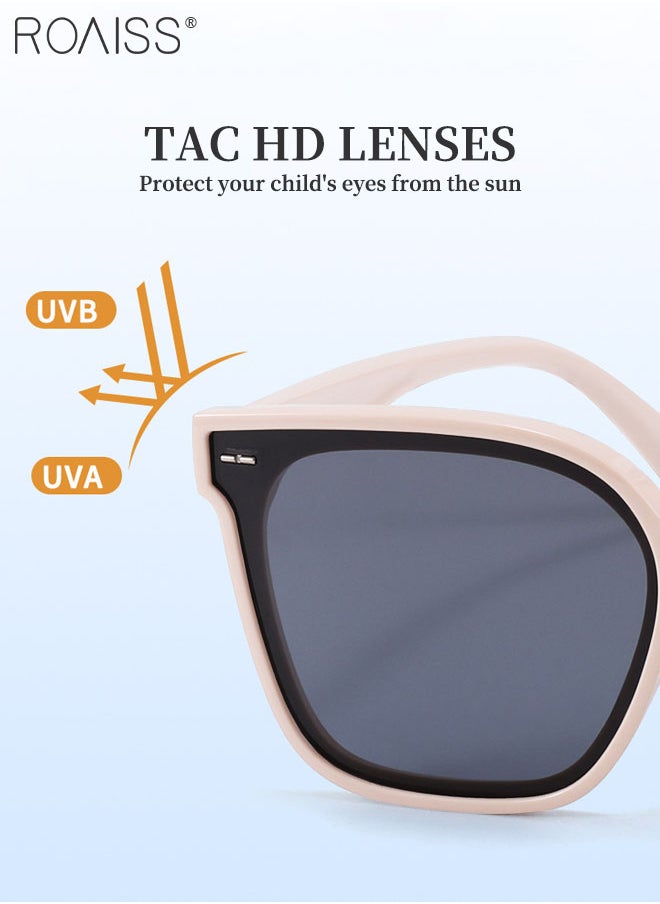 roaiss Square Polarized Sunglasses for Kids, UV400 Protection Cute Beach Holiday Sun Glasses with Lightweight Flexible TPEE Frame for Boys Girls and Children Age 3-12, 53mm  - Image 5