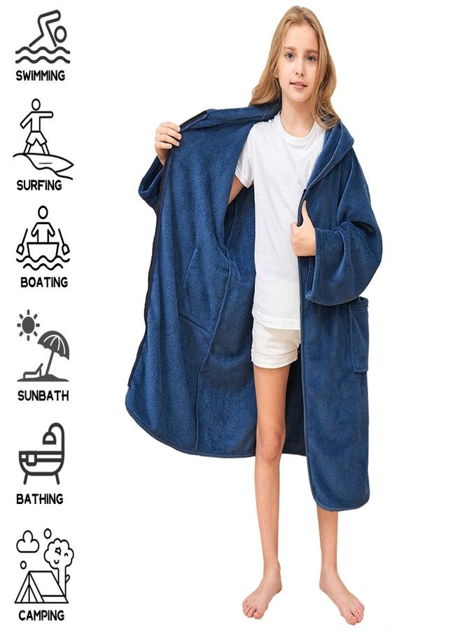 Hiturbo Kids Bath Towel Hoodie: Soft Plush Zipper Surf Poncho - Image 4