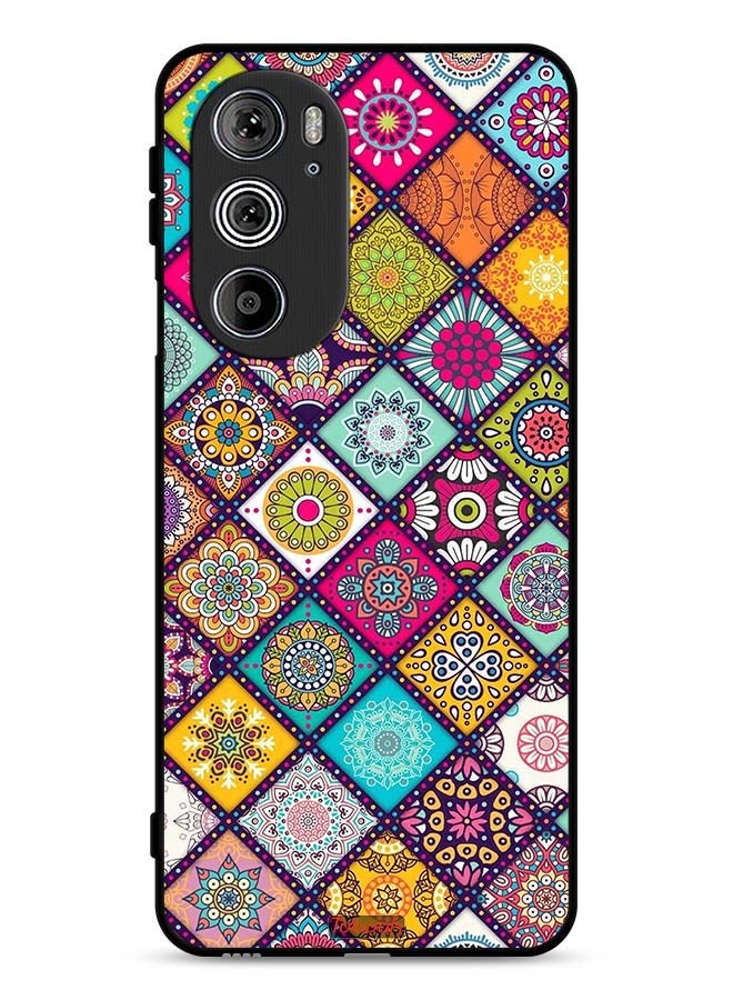 Tolwak Motorola Edge 30 Pro Protective Case Cover Mandala Squares Pattern - Image 1