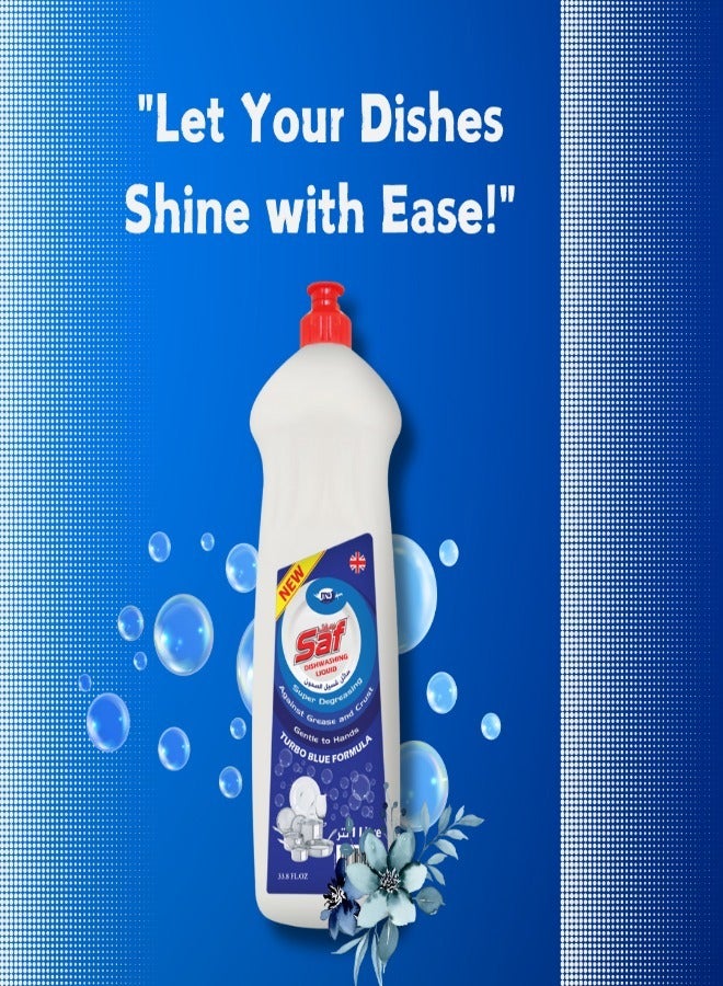 Dishwashing Liquid Blue 1L SW3 (Pack of 3) | Powerful Grease Removal, Long-Lasting Foam, Gentle on Hands, Fresh Fragrance, Ideal for Kitchen Dish Cleaning