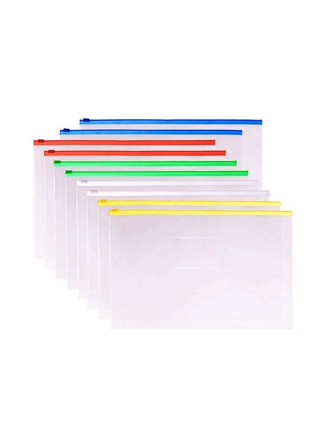 Kissmi 50 Pcs Poly Zip Envelope Document Pouches Zipper File Bag File Foldera5 Size (5 Color)  - Image 1