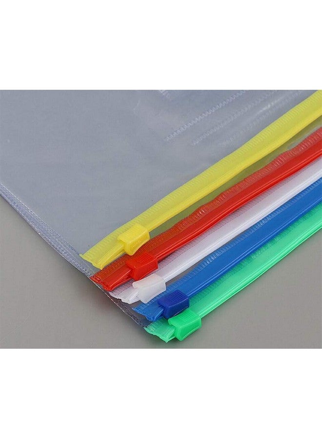 Kissmi 50 Pcs Poly Zip Envelope Document Pouches Zipper File Bag File Foldera5 Size (5 Color)  - Image 2