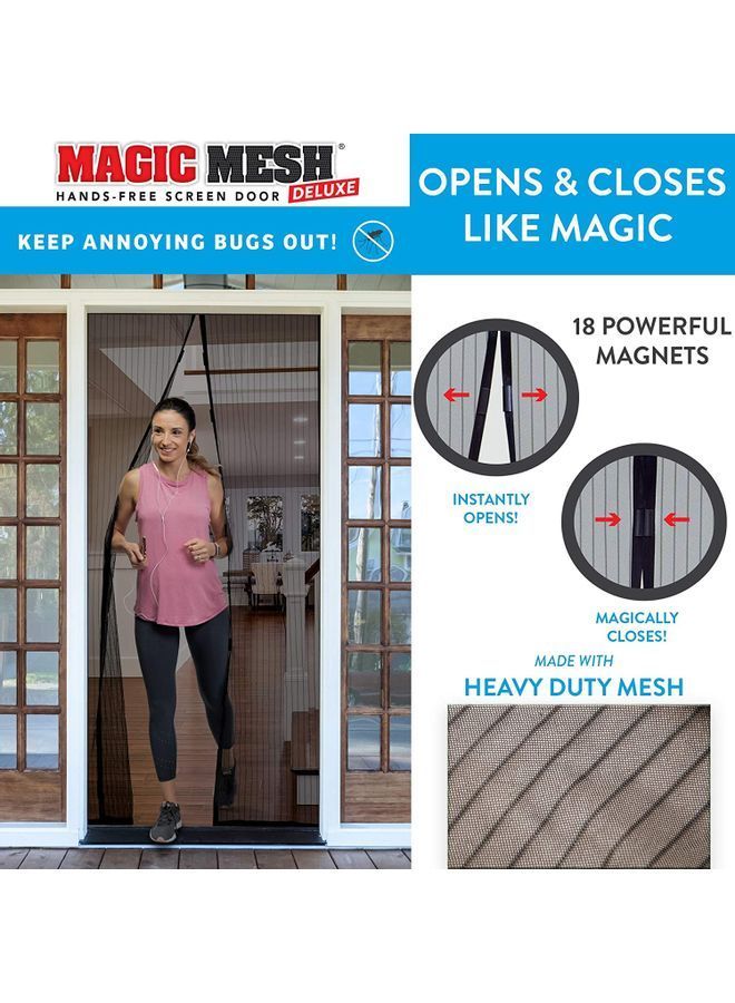 NIBEMINENT Magnetic Screen Retractable And Self Sliding Door Black 100 x 210cm  - Image 5