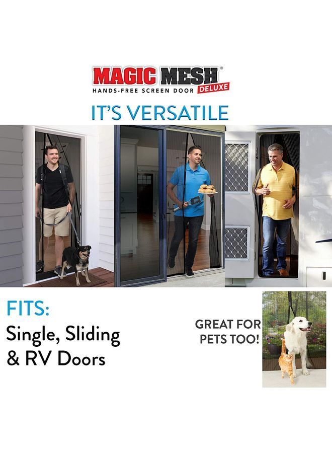 NIBEMINENT Magnetic Screen Retractable And Self Sliding Door Black 100 x 210cm  - Image 3