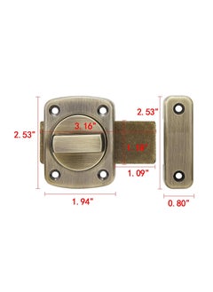 GOMETY Rotate Bolt Latch Gate Latches Safety Door Lock,Pet Door Lock, Bathroom,Cabinet Furniture,Windows,Antique Lock Gate Latches Wine Cabinet Closet Door Latches (Bronze)  - Image 2