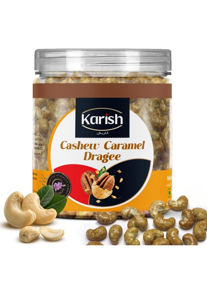Karish Cashew Dragee Caramel 180g - Crunchy Choco Coated Nut Snack - Premium Gourmet Snack & Gifting Delight - Image 1