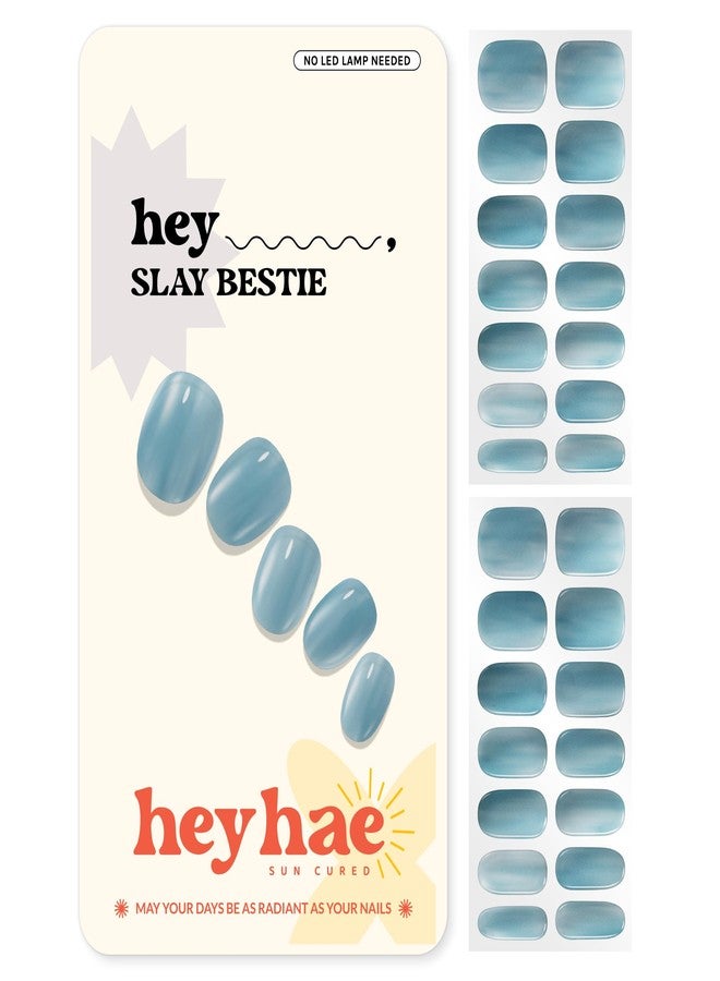Heyhae Semi Cured Gel Nail Strips | Sun-Cured No LED Lamp Needed Easy Apply & Remove | Includes 28 strips, 1 Prep Pad, 1 Nail File & 1 Wooden Stick - Hey, Slay Bestie - Image 1