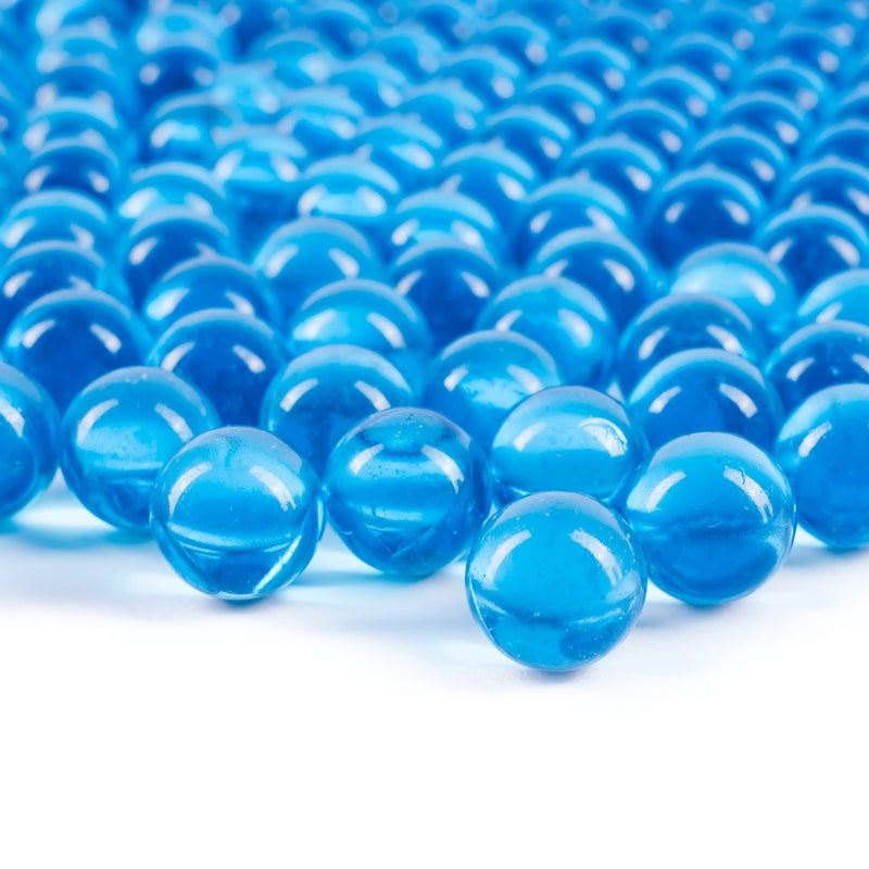 Galashield Blue Marbles for Vases Glass Beads Bulk Fillers Round 1lb Approx 80 pcs