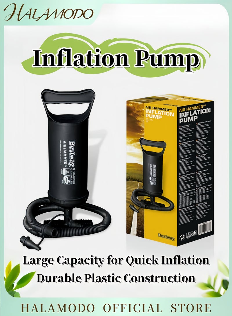 HALAMODO Air Hammer Inflation Air Pump Manual Air Pump Plastic Inflation Pump Hand Air Pump Manual Air Pump Double Action Pump Large Capacity Universal Air Pump for Air Mattresses & Airbeds & Pools & Boats  - Image 1