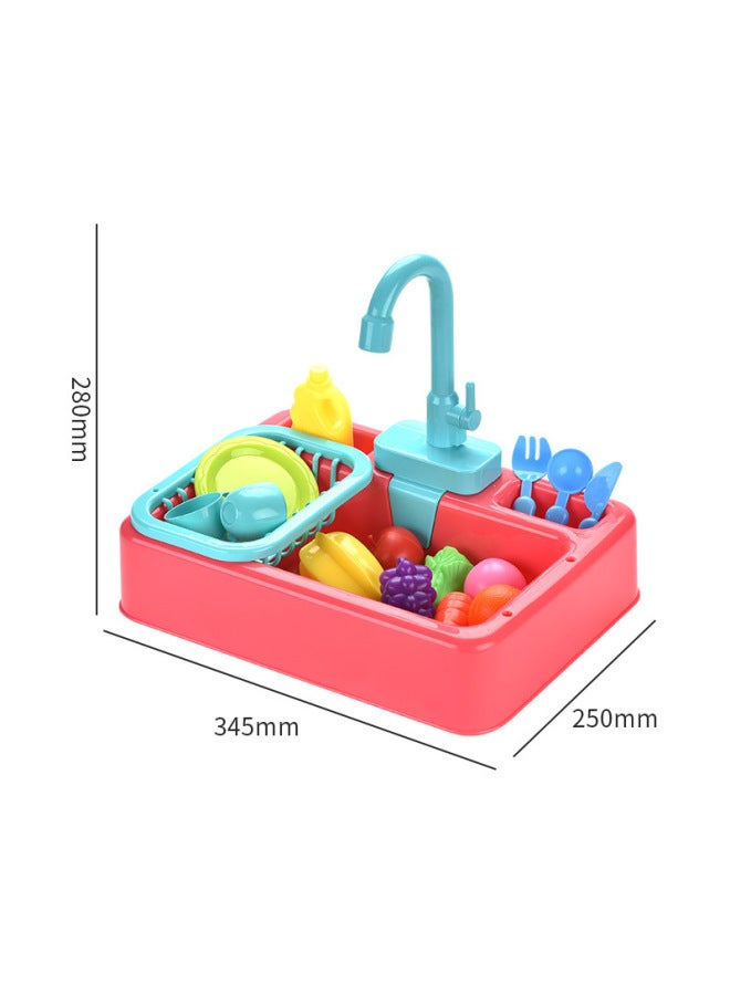 Fenglin Shake The Sound Of The Same Simulation Dishwasher Children Play House Early Education Kitchen Tableware Electric Circulation Water Washing Table - Image 2