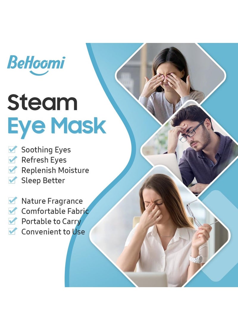 BeHoomi 20 Packs Steam Eye Mask, Heated Eye Mask Warm Compress for Eyes, Disposable Self Heating Eye Mask for Sleep, Spa, Travel Essentials & Relaxation Gifts for Women, Stocking Stuffers (Jasmine)  - Image 5
