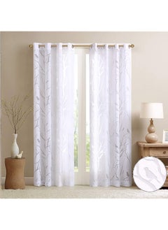 Semi Sheer Single Curtain Modern Contemporary Botanical Print Out Design Grommet Top Window Drape For Living Room Bedroom And Dorm 50X63 Inch Bird White - pzsku/Z7D0EFE741FB0A6F56737Z/45/_/1741446761/4d34a7bb-3ab8-4295-9c3b-3529f9b6fe60