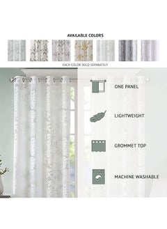 Semi Sheer Single Curtain Modern Contemporary Botanical Print Out Design Grommet Top Window Drape For Living Room Bedroom And Dorm 50X63 Inch Bird White - pzsku/Z7D0EFE741FB0A6F56737Z/45/_/1741446762/8ca565d3-63ee-4a8a-8b4e-19f7eb9006af