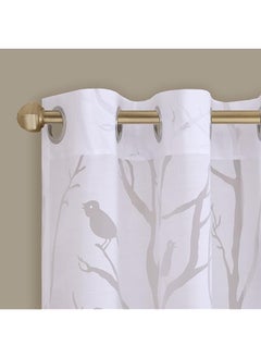 Semi Sheer Single Curtain Modern Contemporary Botanical Print Out Design Grommet Top Window Drape For Living Room Bedroom And Dorm 50X63 Inch Bird White - pzsku/Z7D0EFE741FB0A6F56737Z/45/_/1741446764/6d27a792-b6b2-4200-9c2e-a458028c21df