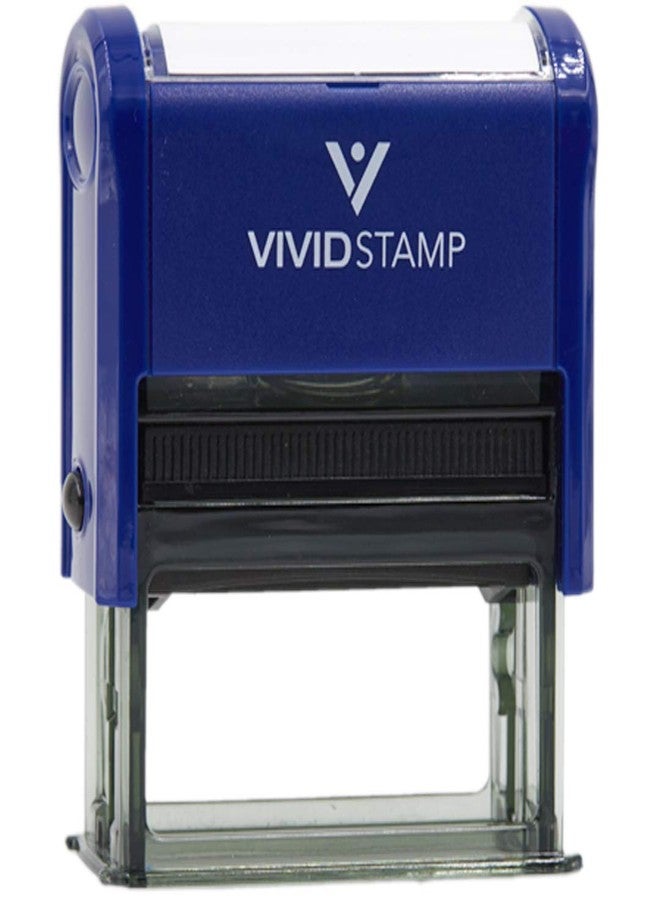 Vivid Stamp Received w/Date Line Self-Inking Office Rubber Stamp (Blue) - Large - Image 1