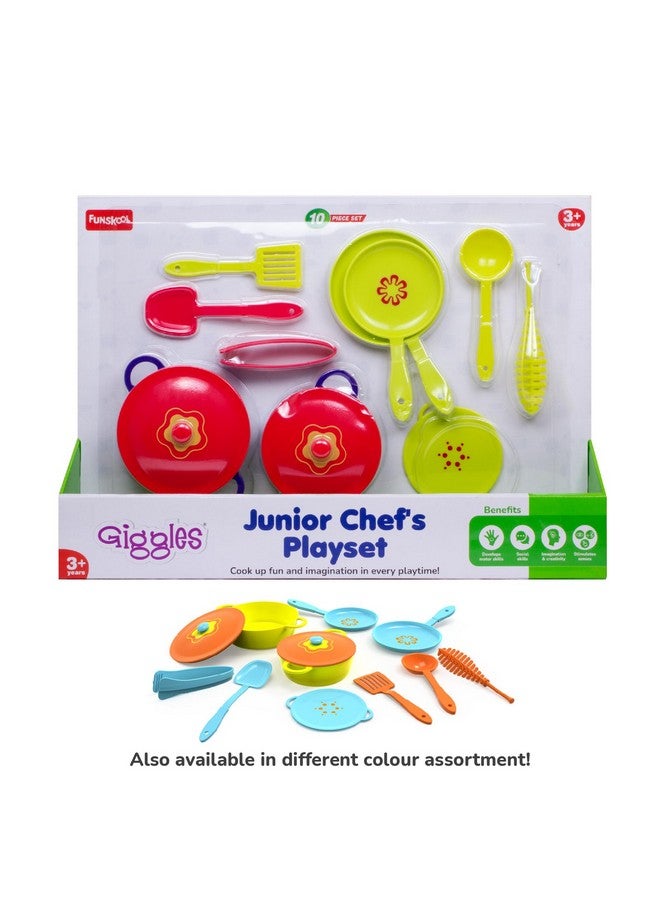 Giggles Funskool Giggles Junior Chef's Playset - Colourful Pretend and Play Cooking Set, Role Play, Toy for Kids, 3 Years and Above, Preshool Toys, 10 Piece Set, Multicolour - Image 2