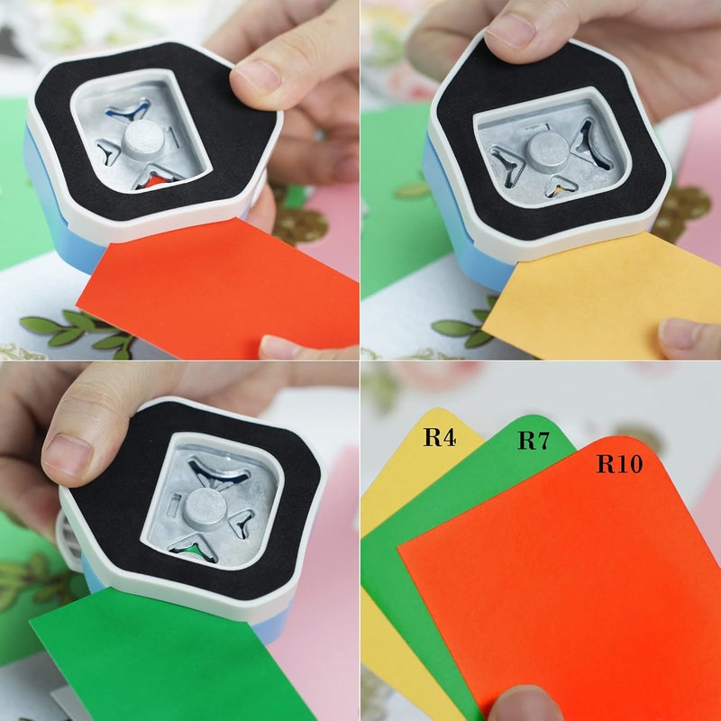 ECOHU Round Corner Puncher 3 in 1-3 Way Corner Cutter for Paper Craft (R4mm+R7mm+R10mm) for Cutting Different Corners, DIY Projects, Card Making & Scrapbooking - Image 2